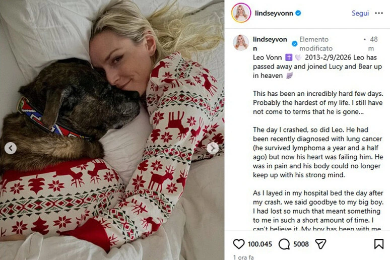 Milano Cortina: il cane di Lyndsey Vonn morto il giorno dopo l'incidente