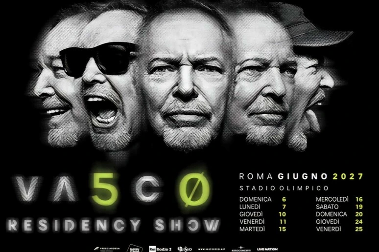 Vasco, per 50 anni di carriera 10 date all'Olimpico a Roma tra il 6 e il 25 giugno '27