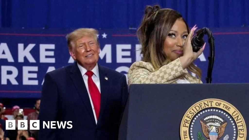 Rapper Nicki Minaj joins Trump onstage at Michigan rally